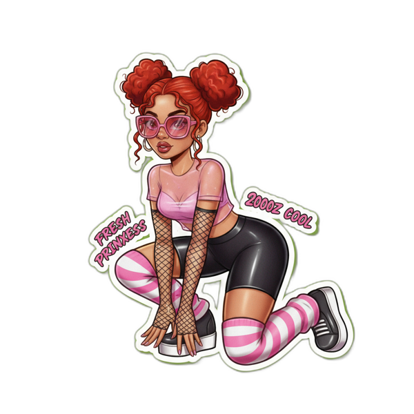 Cartoon dancer with red space buns and pink sunglasses